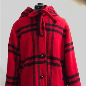 Vintage Red wool trench coat